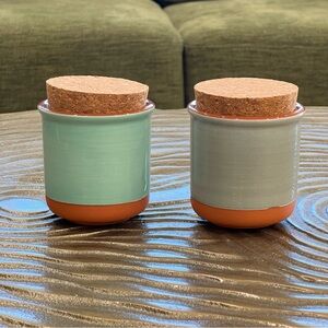 Set of Jamie Oliver Terracotta Spice Jars With Cork Lids